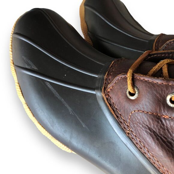 Sperry size 8 Womens Saltwater boots brown leather rubber zip closure - Picture 5 of 8